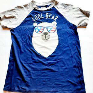 Boys Patriotic T-Shirt Bear Navy Gray USA Celebrate Together Large